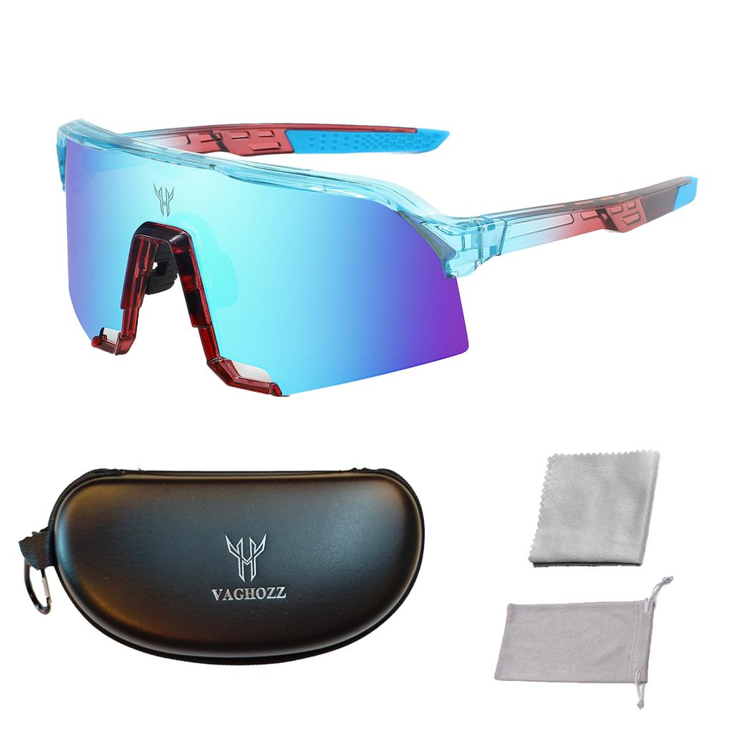 VAGHOZZ Unisex UV400 Sports Sunglasses MTB Cycling Eyewear Outdoor Bicycle Goggles with Box for Men And Women