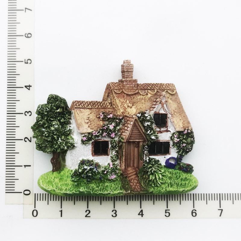 Villa Architecture Refrigerator Fridge Magnet Sticker 3D Handmade Resin Travel Gift Souvenir Collection Home Decoration