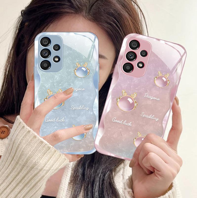 Capa de Vidro Temperado de Luxo para Samsung Galaxy A52 A52S A72 A22 A13 Lte A12 M12 A50 A50S A30S A20S Capa Rígida PC à Prova de Choque Funda