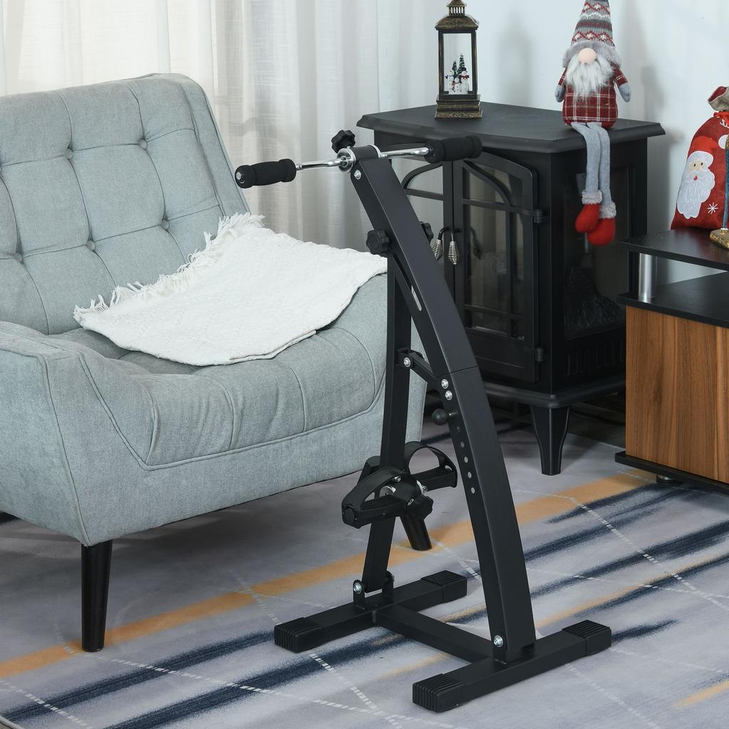 Stacionární rotopední pedálový trenažér pro rehabilitaci paží a nohou 40D x 42,5Š x 100V cm nastavitelná výška řídítek černý
