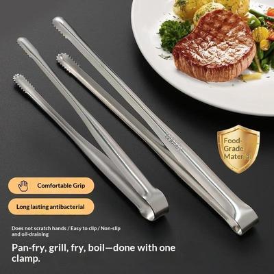 1 Stück Edelstahl Grillzange Küchenzange, Gemüsezange Wiederverwendbare Grillfleischzange Kochpinzette Küchenwerkzeuge