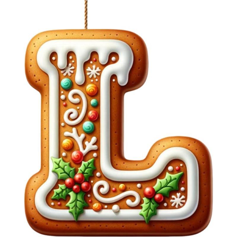 Acrylic A to Z Letters Ornaments, 26 Letter Creative Christmas Tree Decoration Pendant, Hanging 2D Flat Alphabet Letters Decor