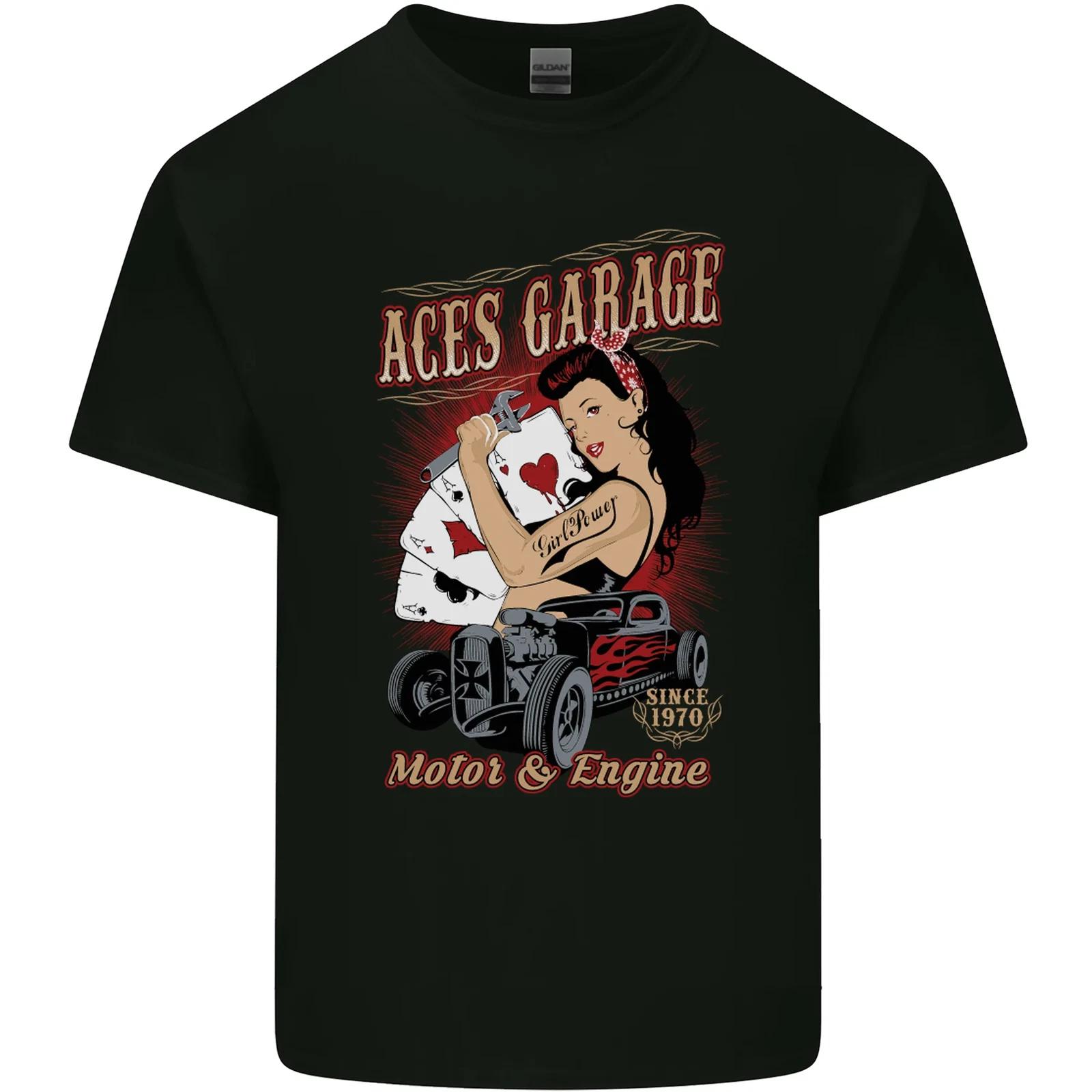 Aces Garage Hotrod Hot Rod Dragster Car Kids T-Shirt Childrens 4XL