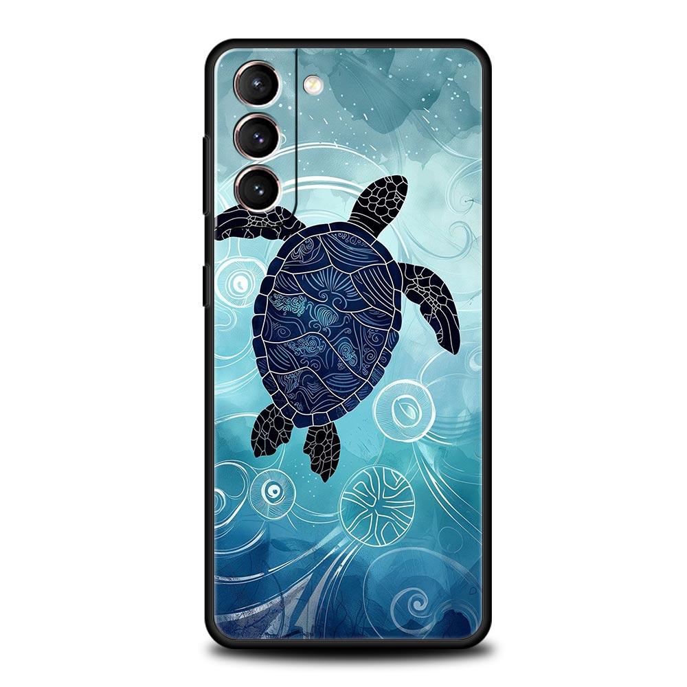 Ocean Coastal Seashell Seaweed Pattern Phone Case for Samsung Galaxy S26 S25 S24 S23 S22 S20 S21 FE Ultra S25 Edge Plus Soft TPU