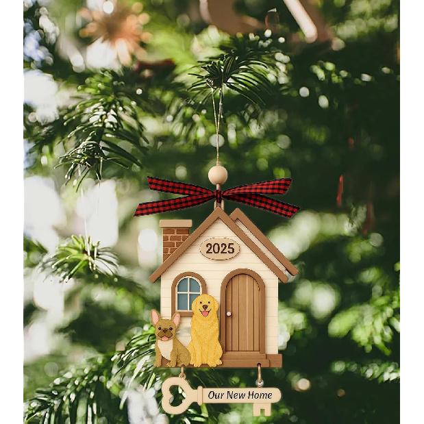 House Warming Ornament 2025, Our New Home with Cute Dog, Welcome Home Gift Ideas for Her & Him or Couple, House Warming Gifts, New Homeowner Present