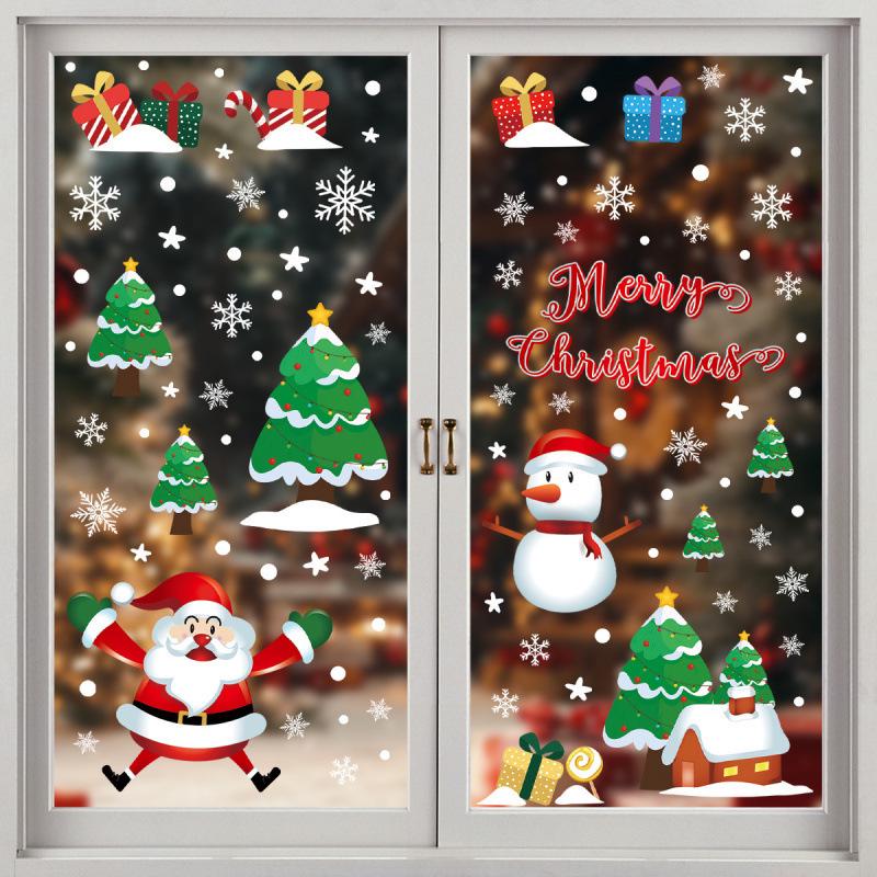 Santa Claus Self-Adhesive Christmas Window Stickers – Festive Holiday Decoration