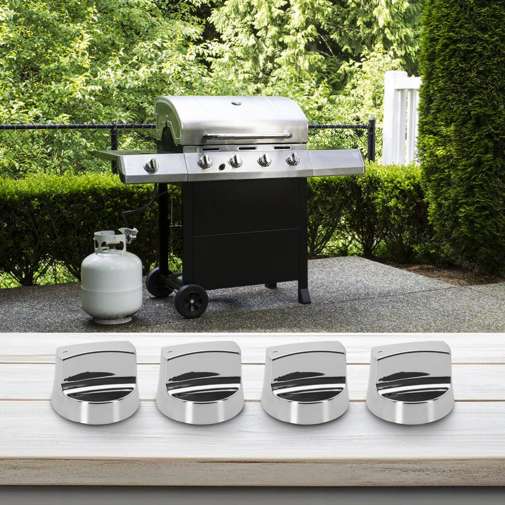 Příslušenství pro plynový gril 4ks Pokovené knoflíky pro vylepšenou estetiku