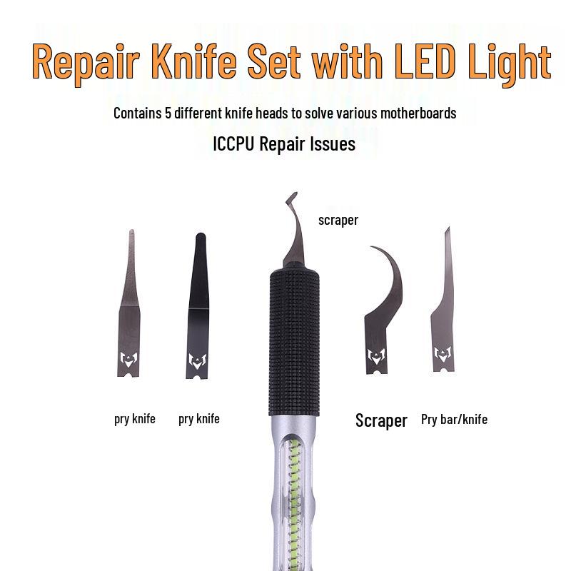 Mobile Phone Repair Tool: LED Handle CPU Pry Blade for Motherboard Disassembly