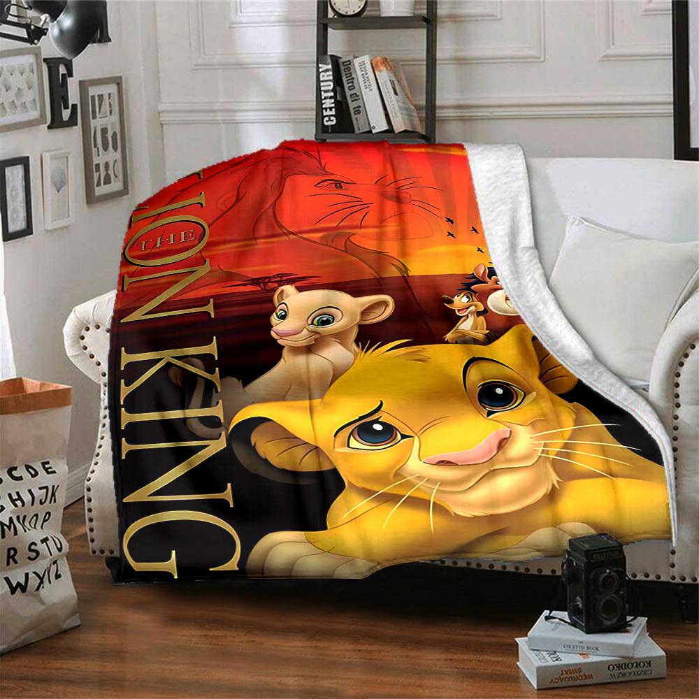 1pc Lion King Blanket Lightweight Flannel Throw for Sofa Bed Travel Camping Livingroom Office Couch Chair 1148KK