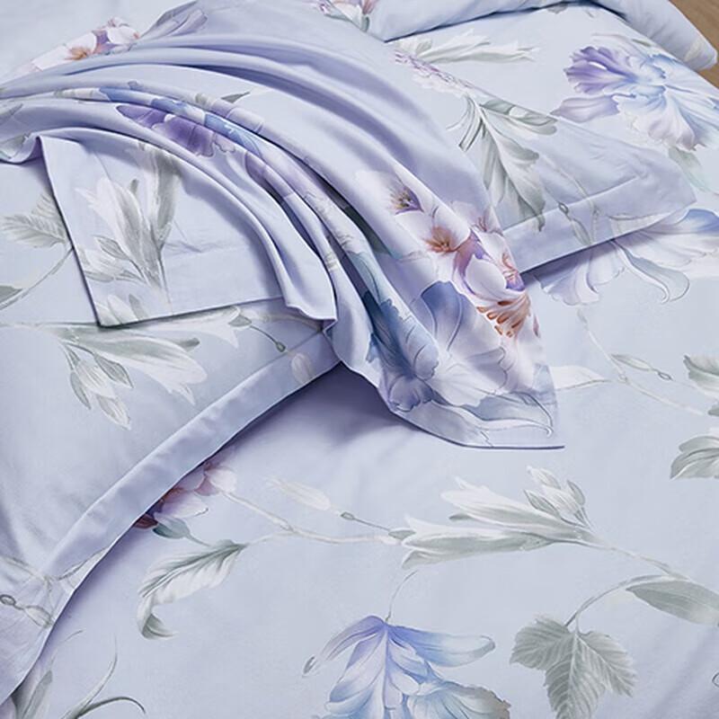 Mengjie Home Textiles Printed Silk Four-Piece Bedding Set