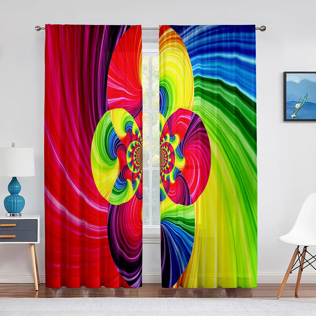 Geometry Koła Drukowana Woalowa Zasłona Paskowa Sztuka Linii Szyfonowa Tiulowa Zasłona Okienna Salon Sypialnia Kuchnia Draperia Dekoracja Domu