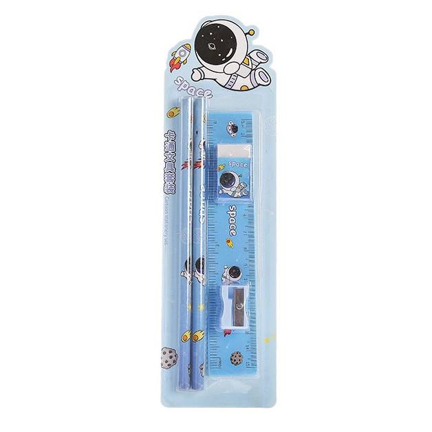Creative Cartoon Stationery Set: Includes Sharpener, Ruler, Eraser - Perfect Back-to-School Gift for Primary Students
