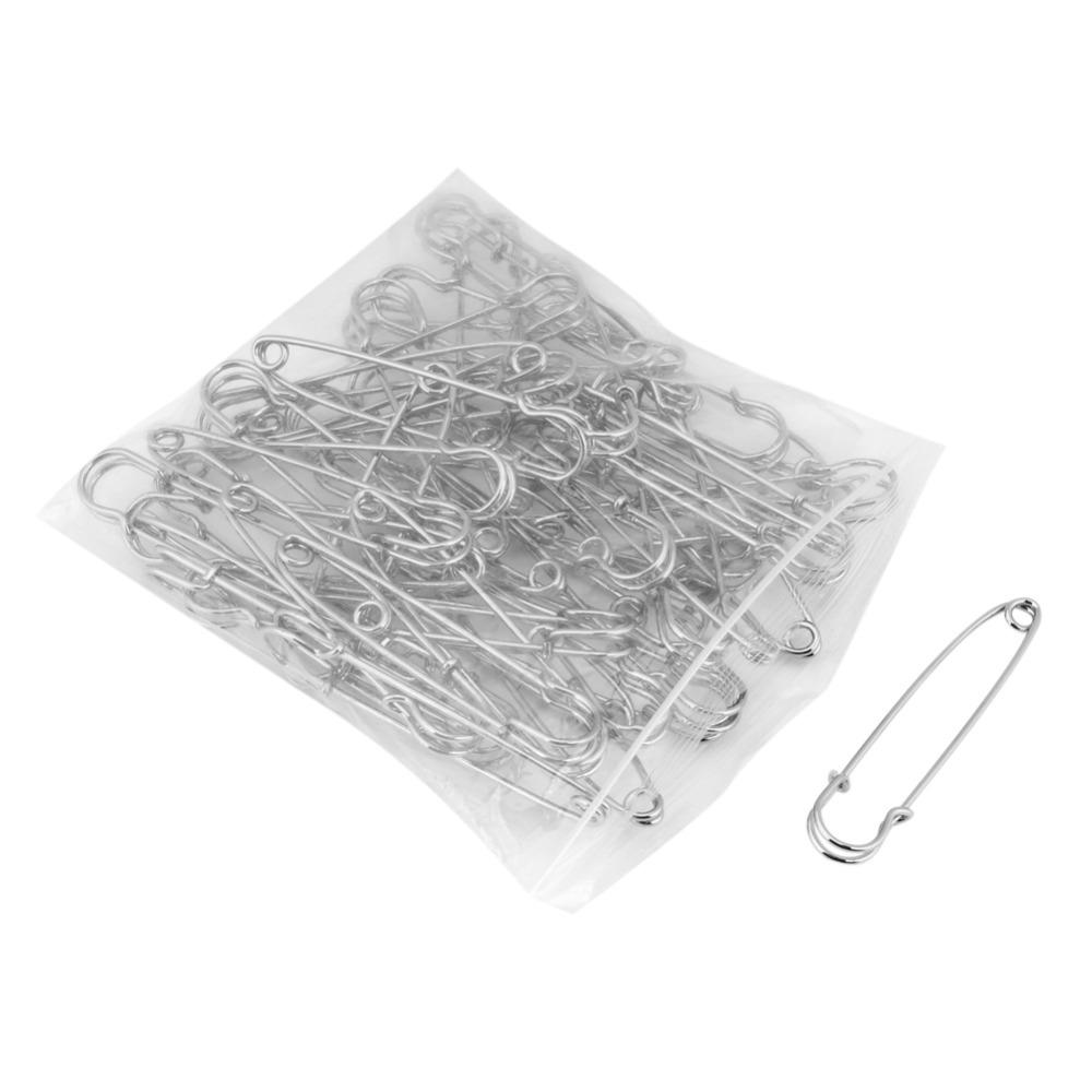 50pcs Iron Safety Pins Silver Heavy Duty Safety Pins Large Safety Pins Clothes Accessories