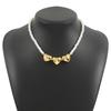 Tooxika Baroque Imitation Pearl Heart Pendant Necklace Retro Court Style Summer Simple Collarbone Chain