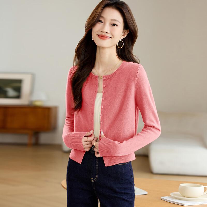 Srcr Women's 100% Wool Short Knit Cardigan