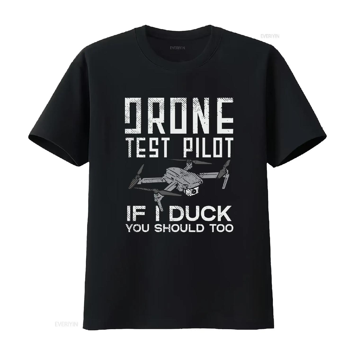 Funny Drone T Shirt Operator Quadcopter Test Pilot  vintage Washed Unisex designer clothes Casual Soft Stretched Breathable S чёрный