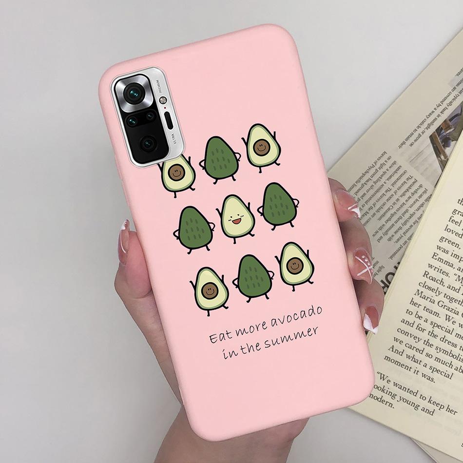 For Xiaomi Redmi Note 10 Case Love Heart Avocado Soft Silicone Cover Phone Case on Redmi Note 10S Note10 S Note 10 Pro Max Funda