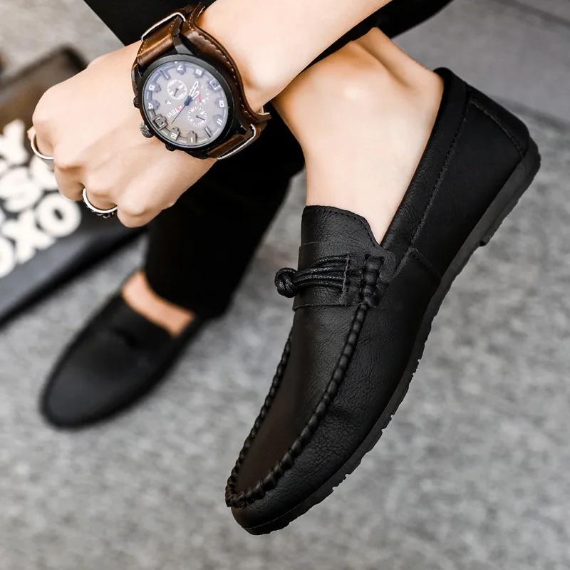 Mens Loafers Shoes Man Men Sneakers Walking Fashion Moccasins Designer Footwear Male Brand Casual Leather Boat Shoes for Men