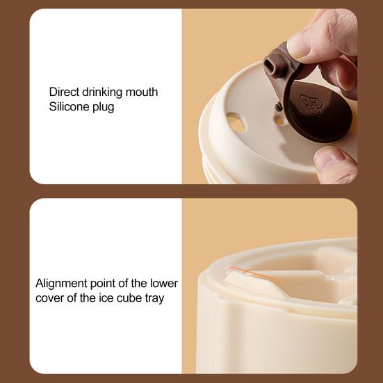 Cold Brew Cup with Ice Cube Mold 500ml Portable Coffee Cup Simple Dual-Use Ice Cube Maker Cup for Summer
