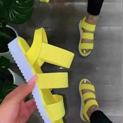 Sandales Mode Femmes Nouvelles Talon Plat Plateforme Sangle Croisée Bout Ouvert Grande Taille Sport Extérieur Plage Chaussures Décontractées en Offre
