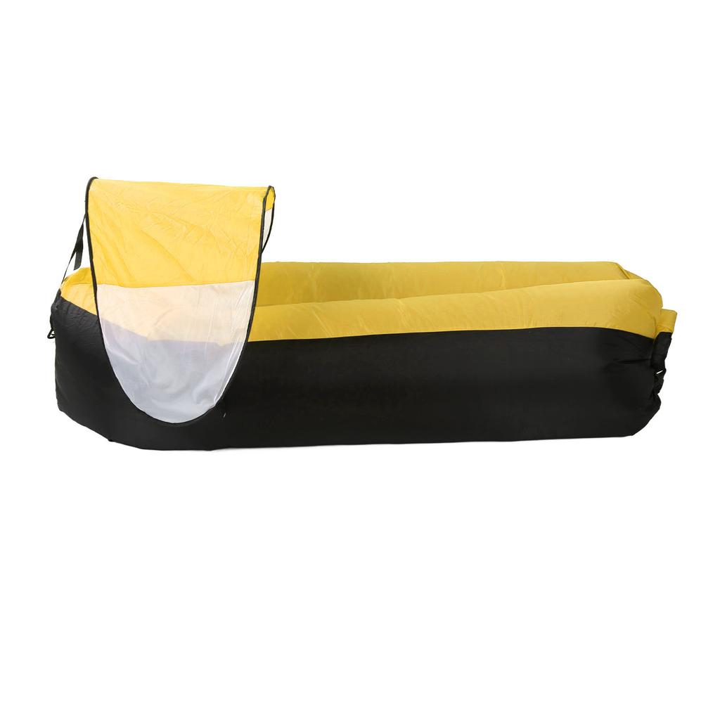 Outdoor Inflatable Sofa Couch Portable Inflatable Lounger Air Sofa for Camping Hiking Black Plus Yellow