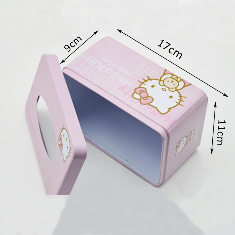

1PC Tissue Box Stylish Iron Storage Box Girly Cartoon Cute Home Tissue Holder Dorm Desk Organizer