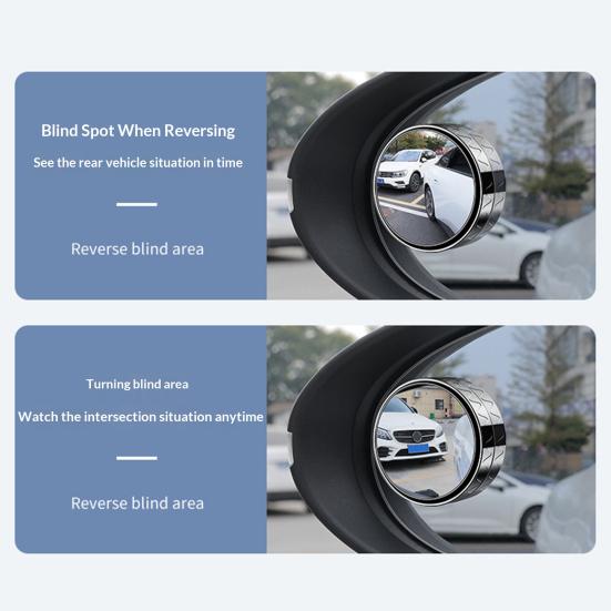Wide Field of View Mirror 1 Pair Car Rearview Blind Spot Mirror, 360 Degree Adjustable Suction Cup Small Auxiliary Round Convex Glass Angle