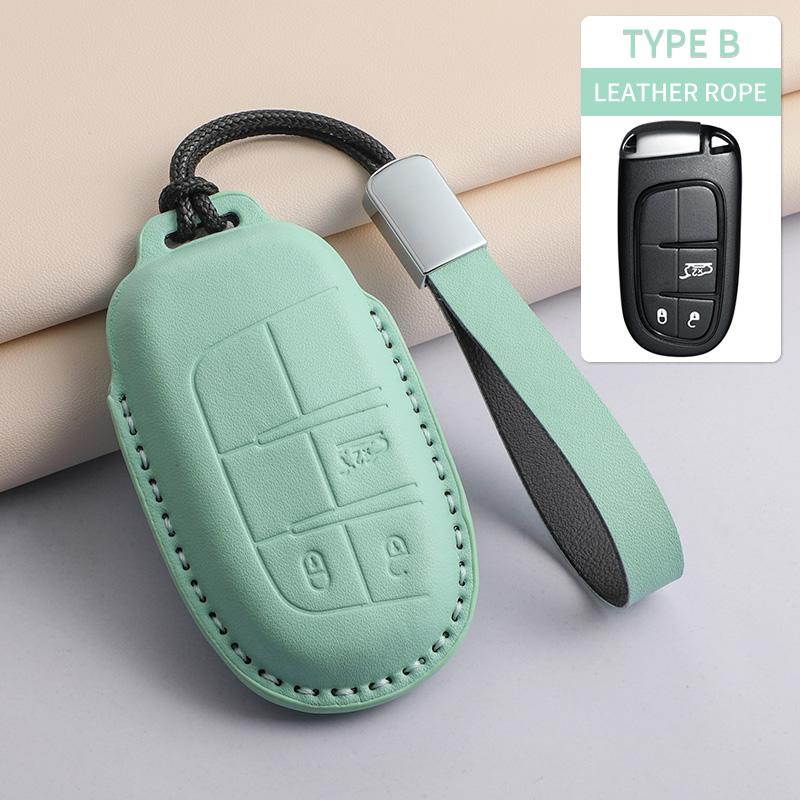 

For Jeep Chrysler 300 200 Cherokee Wrangler Compass Renegade Fiat 500X Car Shell Keychain Anti-Scratch Cover Garnish Accessories