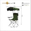 OEING Outdoor Folding Camping Chair with Sunshade and Armrests