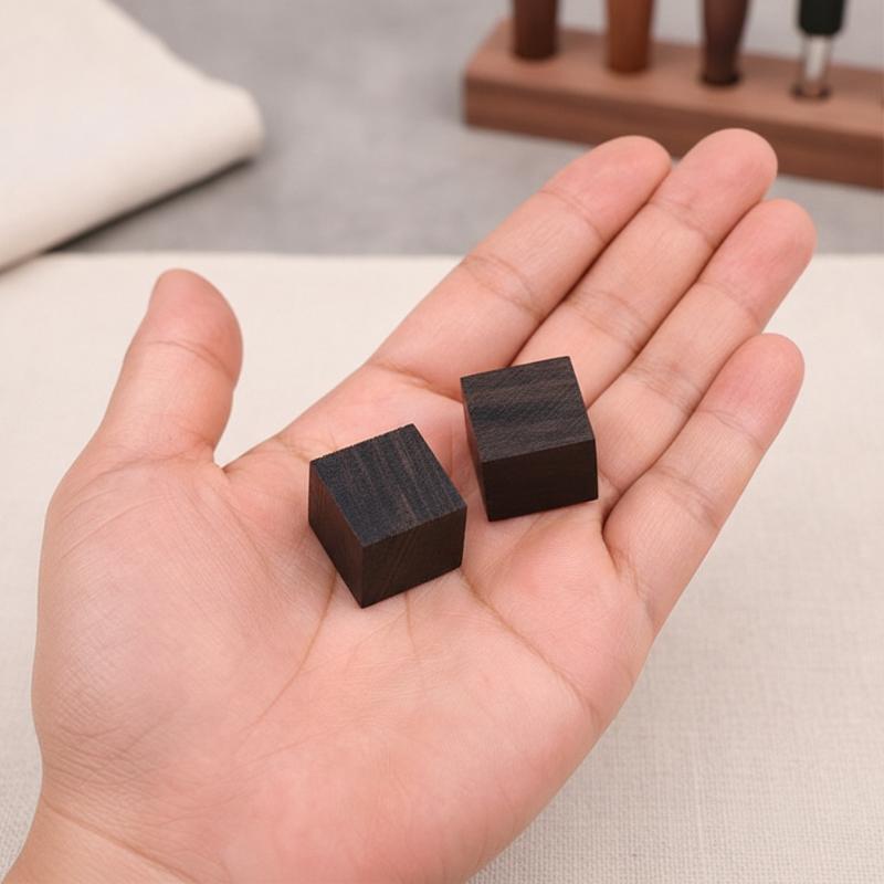 Black Sandalwood Square Blank Unfinished Wood Blocks Non Toxic for DIY Carving Stamp Craft