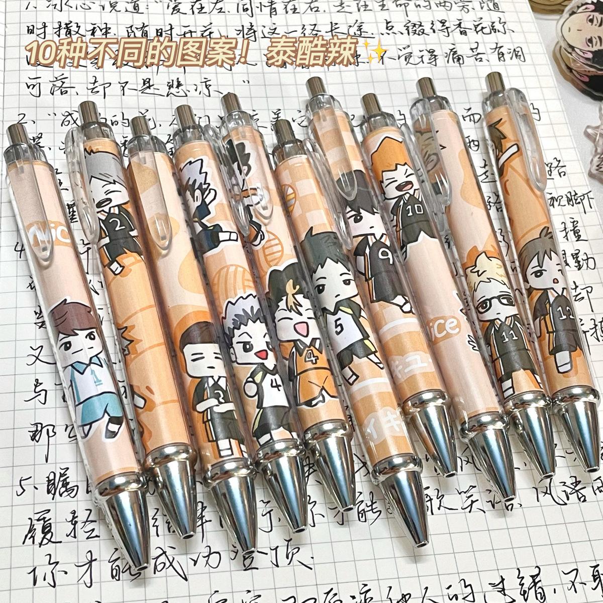Persoonlijkheid Haikyuu Gelpen, Waardevolle Intrekbare Examenpen, ST Punt Ins Stijl Leuke Cartoon Anime Schrijfwaren voor Dagelijkse Studie gray