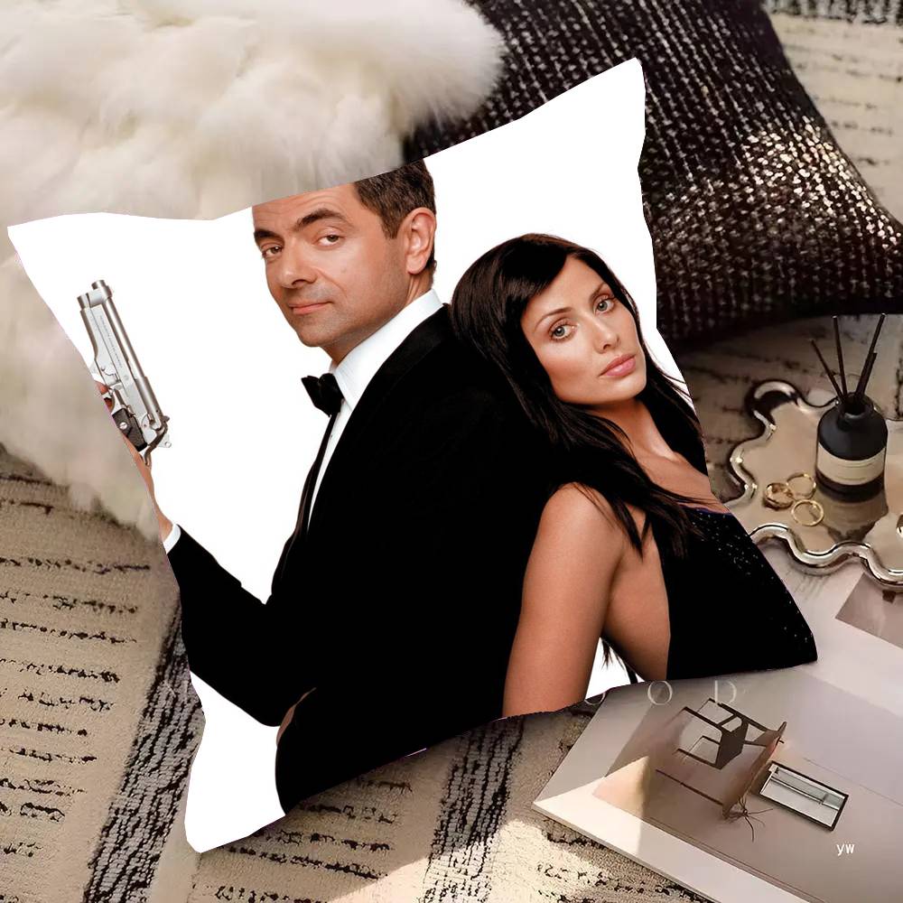 J-Johnny English Movie Pillow Case Square Pillow Bedroom Sofa Leisure Comfort Cushion Car Living Room Home Decoration