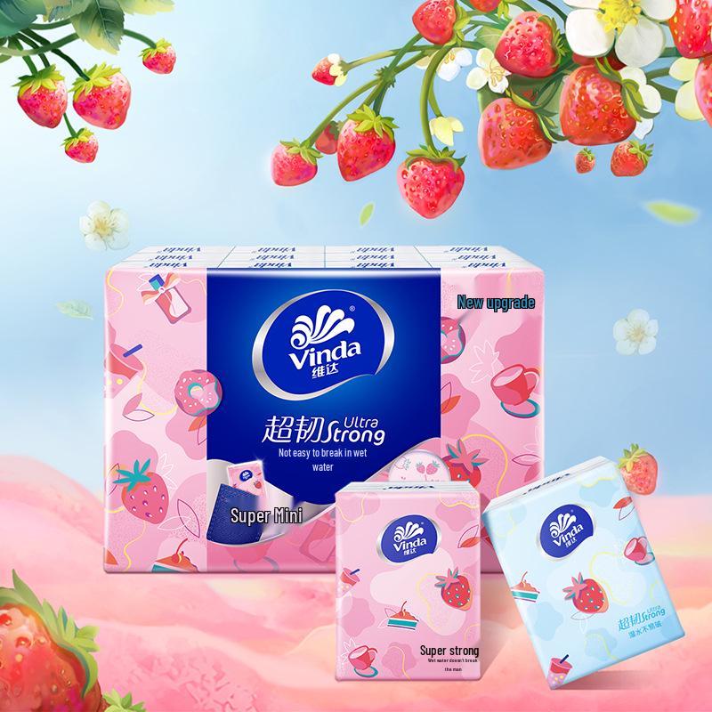 Paquete de 24 pañuelos y servilletas portátiles de cuatro capas Vinda