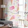 Summer Ice Cream Watercolor Texture Sheer Curtains For Living Room Kitchen Window Curtains Bedroom Tulle Voile Curtains
