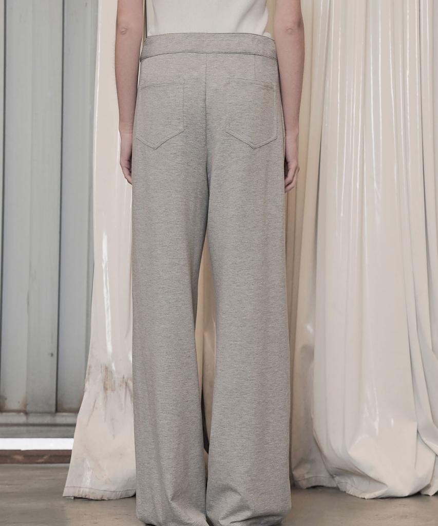 Ssikeoseun Drawstring Stretch Wide Pants_Grey