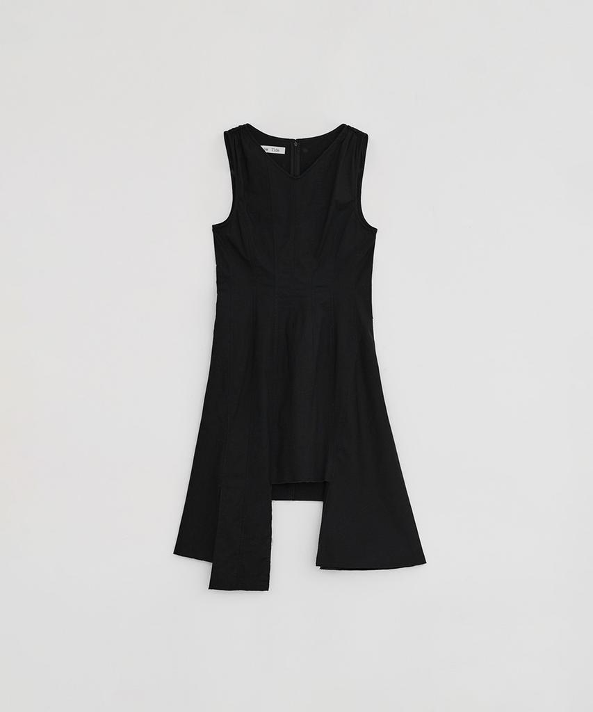 Loutaideu Damaged Cotton Dress [Black]