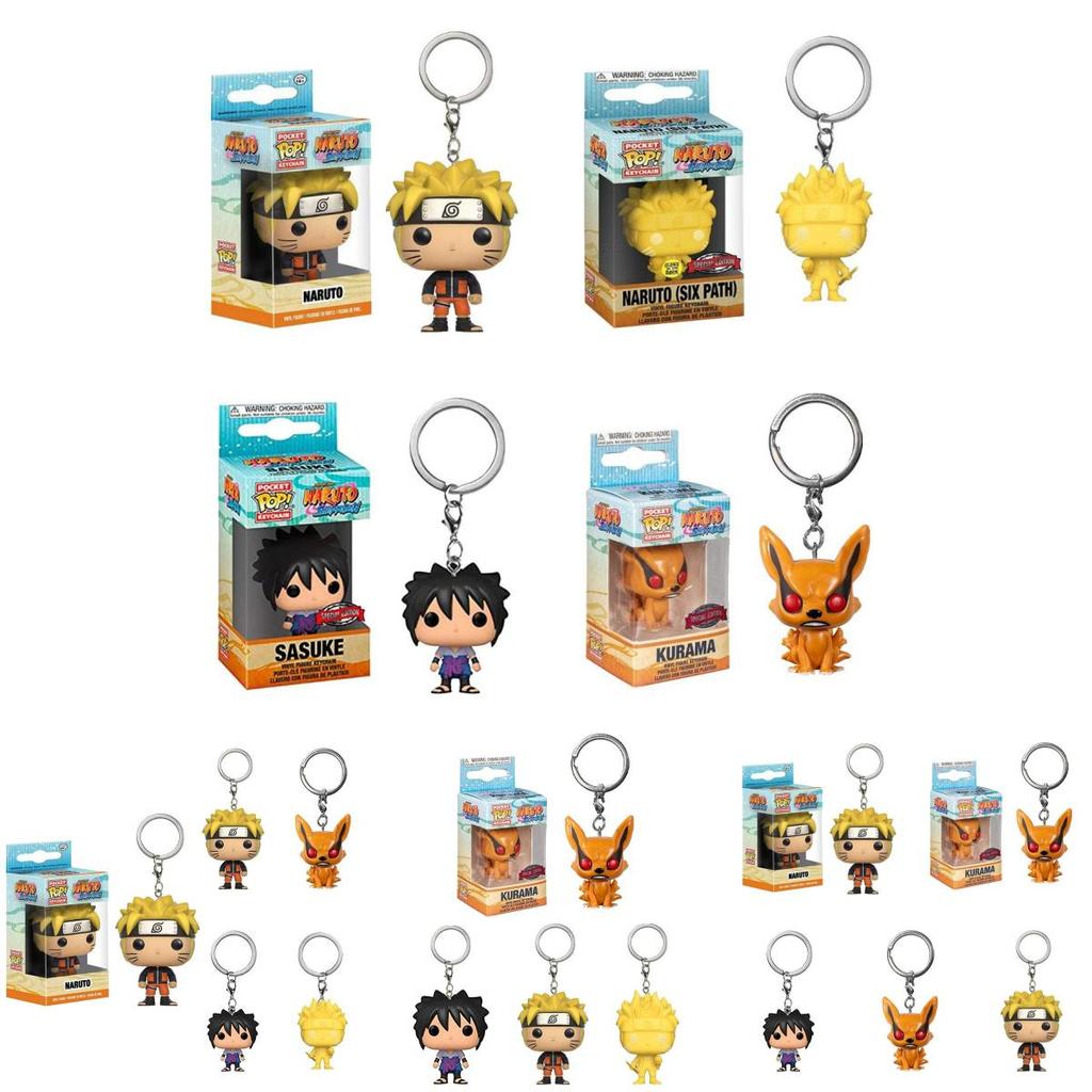 Entzückender Pop Naruto Schlüsselanhänger Anhänger mit Sasuke Kurama Sechs Pfade Design
