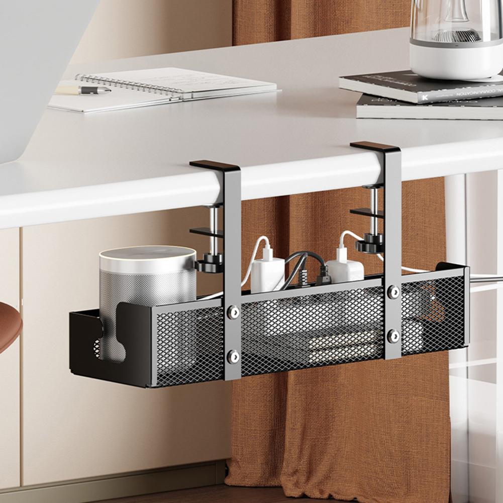 Under Desk Cable Management Tray with Clamp Cord Organization Box Cable Storage Box for Office Home