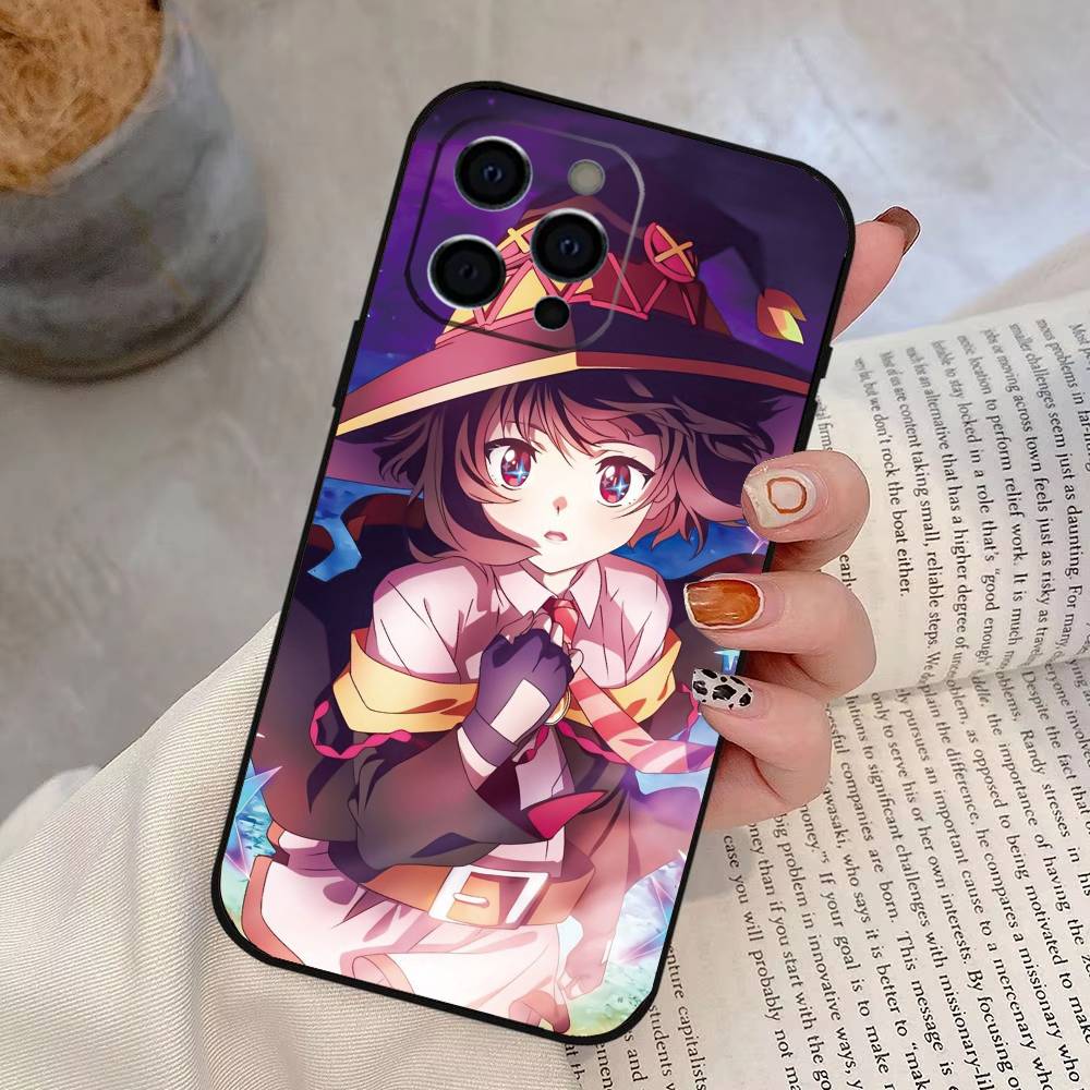 Konosuba Phone Case For iPhone 17, 16,15,14,13,12,11 Plus,Pro Max, Others Soft Black Cover
