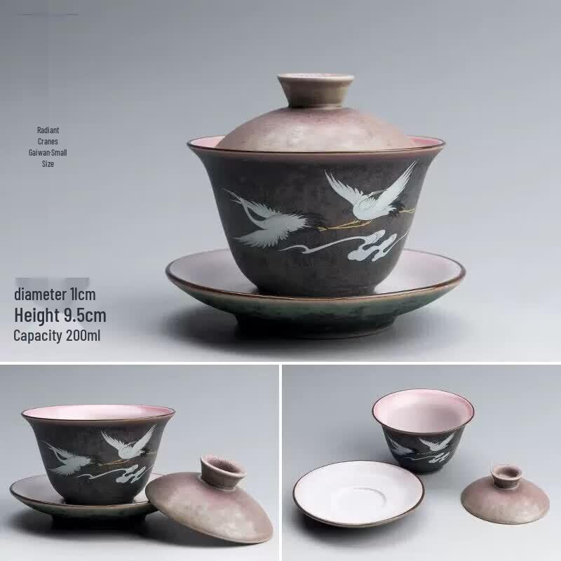 Yuzhuo Blue & White Ceramic Gaiwan Tea Cup