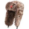 Winter Fleece-Lined Russian-Style Trooper Hat With Embroidered Patch Windproof Warm Ear Protection Cap Men Women