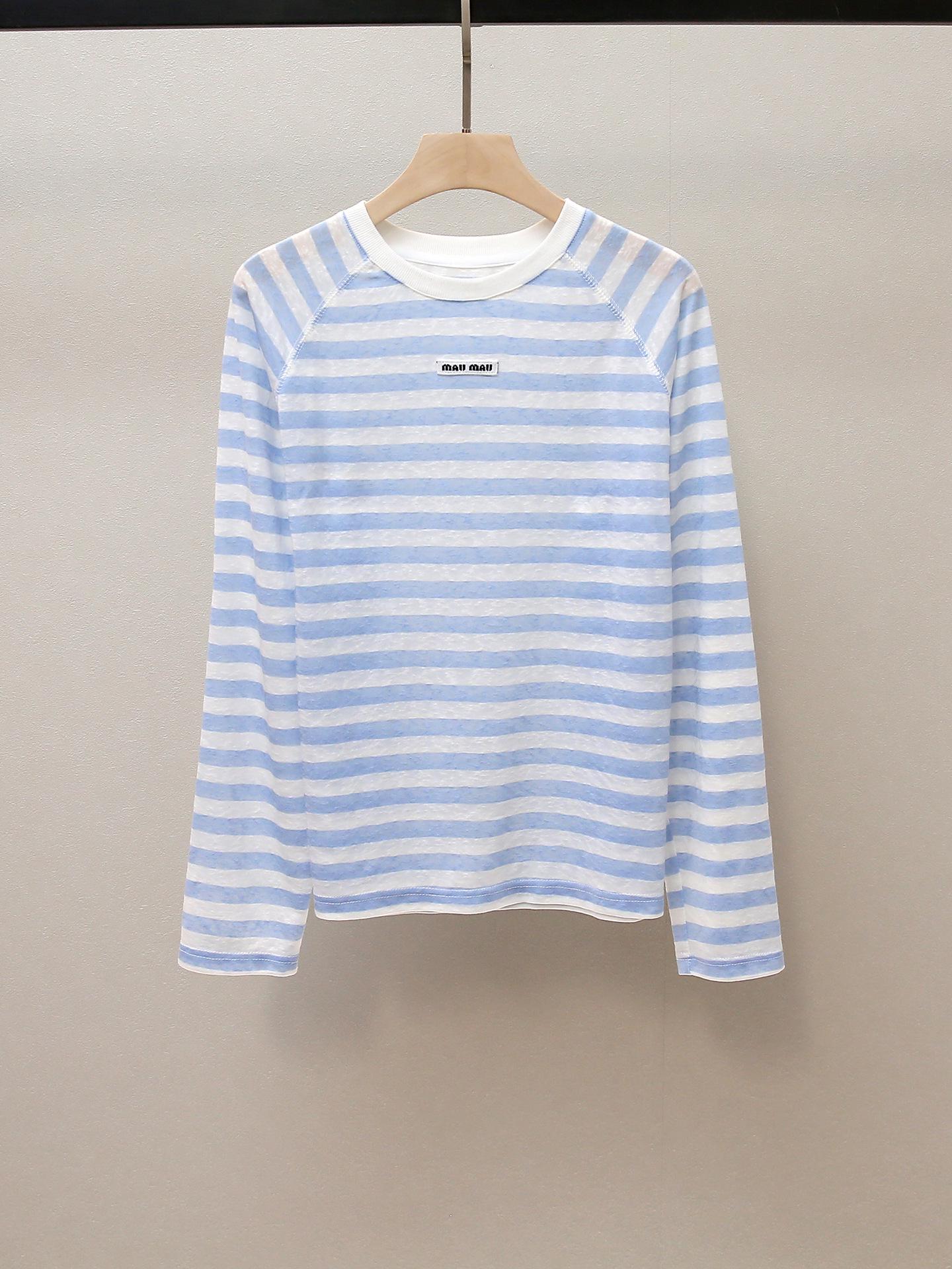 

Высококачественный женский осенний французский повседневный вязаный свитер в полоску с цветными блоками L синий