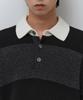 MUSINSA STANDARD Ribbed Stripe Rugby Knit [Black/Melange Grey]