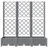 Vidaxl Garden Planter With Trellis, Light Grey, 120X40X121.5 Cm, Pp