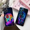 Tiger Neon Mobile Cell Phone Case for iPhone 17 16 15 14 13 12 11 X XR XS Air Pro Max Plus Mini Clear Colorful Cover Cover