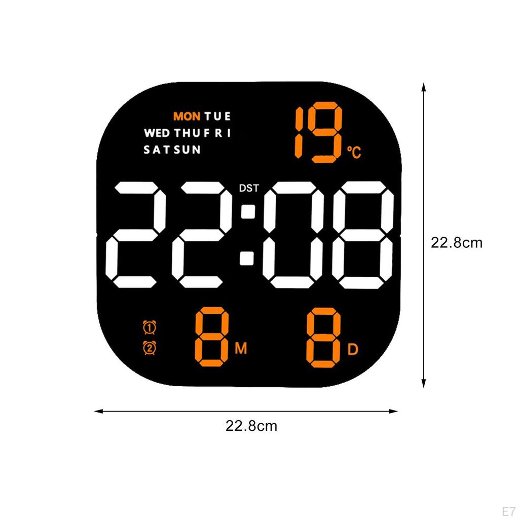 Digital Table Wall Clock Dimmer Large LED Display Screen Desktop Alarm for Beside Teenagers