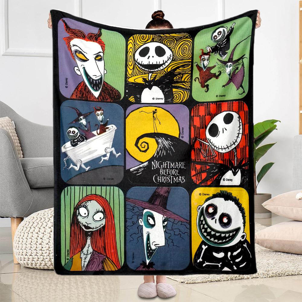 Christmas Nightmare Blanket Comfortable Suitable for Bedding Chair Picnics Four Seasons Universal Stylish Decor Ideal Gift For Birthday Valentine'S Da