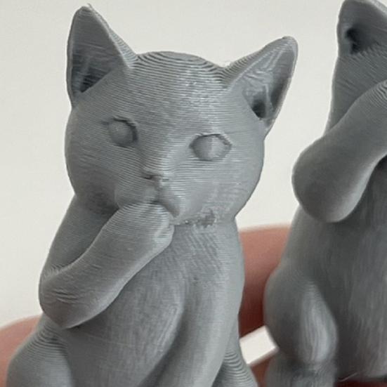 3D Printed Cat Figurine Kittens Hear Speak See No Evil Statue Miniature Cat Ornament Cat Lover Gift for Desk Shelf Cabinet Decoration