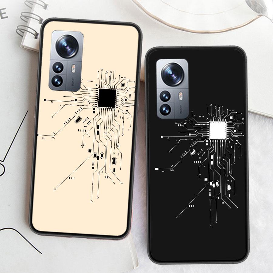 The Transmission line Diagram of The Chip Phone Case For Xiaomi Poco X7 X6 X5 X4 X3 GT NFC M4 M5 Pro 5G M3 Mi F6 F5 F4 F3 F2 F1