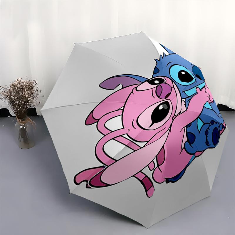 1pc Stitch,Lilo Automatic Folding Umbrella: Compact 8-Bone Design Cartoon Outdoor Travel Companion, Business Umbrella, Christmas Valentine's